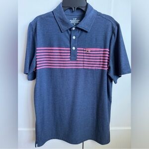 Vineyard Vines Blue and Pink Boy Shirt size S